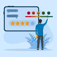 Rating service concept, User feedback and website rating Customer feedback, non commercial product evaluation, review website, experience sharing flat design modern illustration vector
