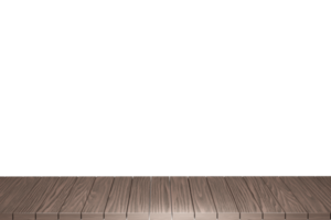 Wooden table, wood table top front view 3d render isolated png