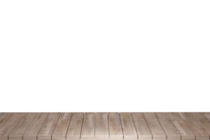 mesa de madera, vista frontal de la parte superior de la mesa de madera render 3d aislado png