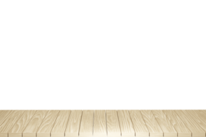 Wooden table, wood table top front view 3d render isolated png