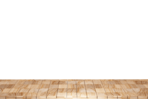 Wooden table, wood table top front view 3d render isolated png