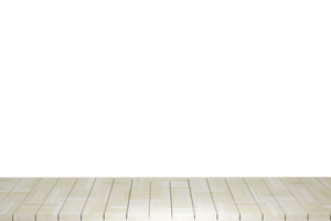 Wooden table, wood table top front view 3d render isolated png