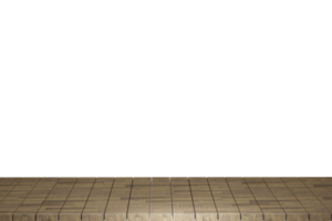 mesa de madeira, mesa de madeira vista frontal 3d renderização isolada png