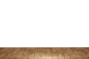 mesa de madeira, mesa de madeira vista frontal 3d renderização isolada png