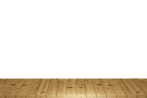 Wooden table, wood table top front view 3d render isolated png