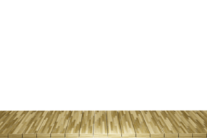 mesa de madera, vista frontal de la parte superior de la mesa de madera render 3d aislado png