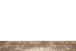 Wooden table, wood table top front view 3d render isolated png