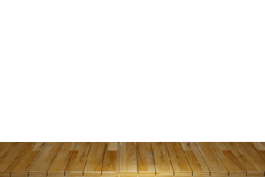 Wooden table, wood table top front view 3d render isolated png