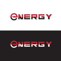 Energy text font dynamic logo with lightning  - modern energy logo vector