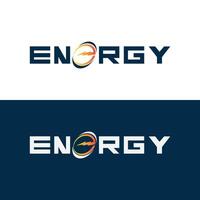 Energy text font dynamic logo with lightning  - modern energy logo vector