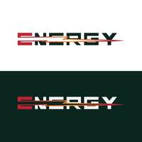 Energy text font dynamic logo with lightning  - modern energy logo vector