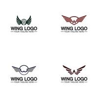 W letter for wings logo design, combination w letter and wings vector