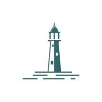 logotipo de icono de faro y diseño de torre de baliza de ilustración vectorial vector