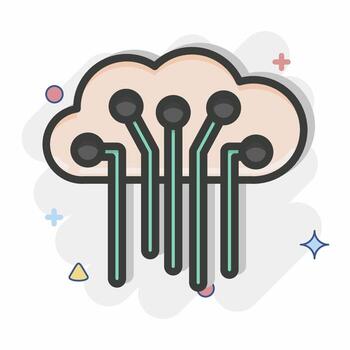 icono internet de las cosas. relacionado con el símbolo de aprendizaje automático. estilo cómico diseño simple editable. ilustración sencilla. iconos vectoriales simples vector