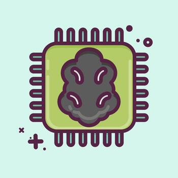 Icon Artificial Intelligence. related to Machine Learning symbol. MBE style. simple design editable. simple illustration. simple vector icons