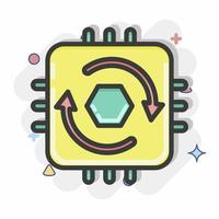 Icon Temporal Cycle Consistency. related to Machine Learning symbol. Comic Style. simple design editable. simple illustration. simple vector icons