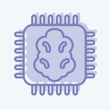 Icon Artificial Intelligence. related to Machine Learning symbol. two tone style. simple design editable. simple illustration. simple vector icons