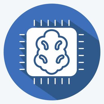 icono de inteligencia artificial. relacionado con el símbolo de aprendizaje automático. estilo de sombra larga. diseño simple editable. ilustración sencilla. iconos vectoriales simples vector