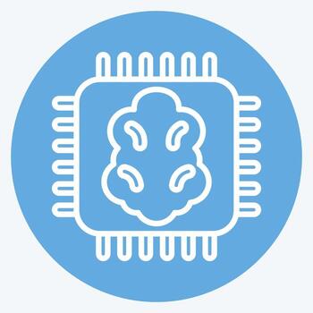 Icon Artificial Intelligence. related to Machine Learning symbol. blue eyes style. simple design editable. simple illustration. simple vector icons