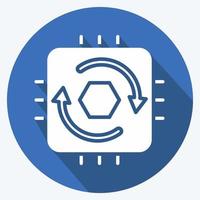 Icon Temporal Cycle Consistency. related to Machine Learning symbol. long shadow style. simple design editable. simple illustration. simple vector icons