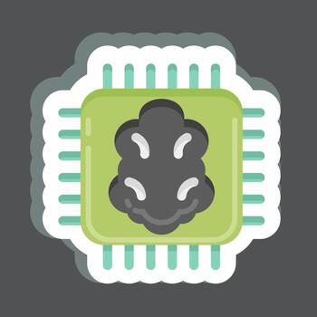 Sticker Artificial Intelligence. related to Machine Learning symbol. simple design editable. simple illustration. simple vector icons