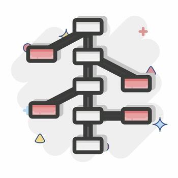 Icon Decision Trees. related to Machine Learning symbol. Comic Style. simple design editable. simple illustration. simple vector icons