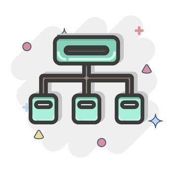 Icon Clustering. related to Machine Learning symbol. Comic Style. simple design editable. simple illustration. simple vector icons