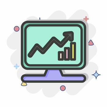 análisis de negocios de icono. relacionado con el símbolo de aprendizaje automático. estilo cómico diseño simple editable. ilustración sencilla. iconos vectoriales simples vector