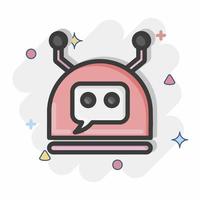 Icon Chatbot. related to Machine Learning symbol. Comic Style. simple design editable. simple illustration. simple vector icons