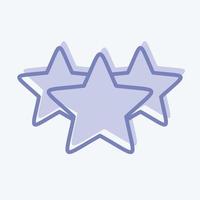 icono de tres estrellas. relacionado con el símbolo de las estrellas. estilo de dos tonos. diseño simple editable. ilustración sencilla. iconos vectoriales simples vector