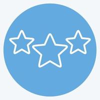 icono 3 estrellas. relacionado con el símbolo de las estrellas. estilo de ojos azules. diseño simple editable. ilustración sencilla. iconos vectoriales simples vector