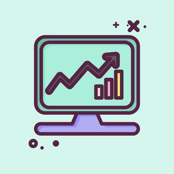 Icon Business Analytics. related to Machine Learning symbol. MBE style. simple design editable. simple illustration. simple vector icons
