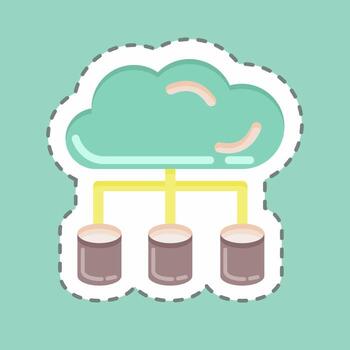 Sticker line cut Big Data. related to Machine Learning symbol. simple design editable. simple illustration. simple vector icons