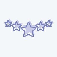 Icon Five Stars Rating. related to Stars symbol. two tone style. simple design editable. simple illustration. simple vector icons