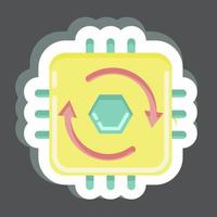 pegatina consistencia del ciclo temporal. relacionado con el símbolo de aprendizaje automático. diseño simple editable. ilustración sencilla. iconos vectoriales simples vector