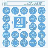 Icon Set Stars. related to Stars symbol. blue eyes style. simple design editable. simple illustration. simple vector icons