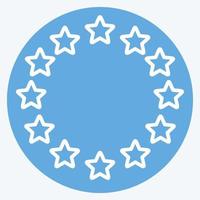 icono de estrellas de la UE. relacionado con el símbolo de las estrellas. estilo de ojos azules. diseño simple editable. ilustración sencilla. iconos vectoriales simples vector