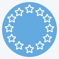 Icon EU Stars. related to Stars symbol. blue eyes style. simple design editable. simple illustration. simple vector icons