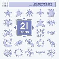 Icon Set Stars. related to Stars symbol. two tone style. simple design editable. simple illustration. simple vector icons