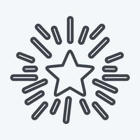 estrella de icono con rayos. relacionado con el símbolo de las estrellas. estilo de línea diseño simple editable. ilustración sencilla. iconos vectoriales simples vector