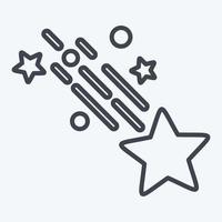 icono de estrella fugaz. relacionado con el símbolo de las estrellas. estilo de línea diseño simple editable. ilustración sencilla. iconos vectoriales simples vector