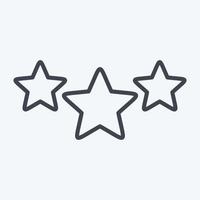 Icon 3 Stars. related to Stars symbol. line style. simple design editable. simple illustration. simple vector icons
