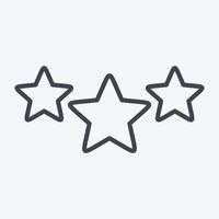 Icon 3 Stars. related to Stars symbol. line style. simple design editable. simple illustration. simple vector icons