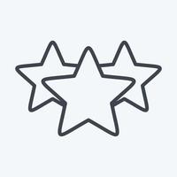 Icon Three Stars. related to Stars symbol. line style. simple design editable. simple illustration. simple vector icons