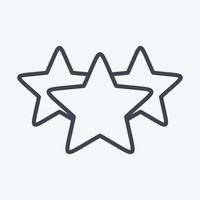 icono de tres estrellas. relacionado con el símbolo de las estrellas. estilo de línea diseño simple editable. ilustración sencilla. iconos vectoriales simples vector