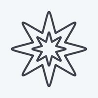 icono estrella de ocho puntas. relacionado con el símbolo de las estrellas. estilo de línea diseño simple editable. ilustración sencilla. iconos vectoriales simples vector