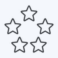 Icon Five Stars. related to Stars symbol. line style. simple design editable. simple illustration. simple vector icons