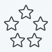 icono de cinco estrellas. relacionado con el símbolo de las estrellas. estilo de línea diseño simple editable. ilustración sencilla. iconos vectoriales simples vector