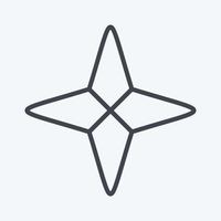 icono de estrellas de cuatro puntas. relacionado con el símbolo de las estrellas. estilo de línea diseño simple editable. ilustración sencilla. iconos vectoriales simples vector