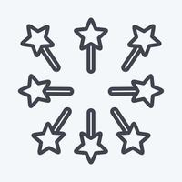 fuegos artificiales de icono. relacionado con el símbolo de las estrellas. estilo de línea diseño simple editable. ilustración sencilla. iconos vectoriales simples vector